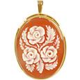 Roses Cornelian Cameo Pendant / Pin