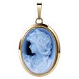 Woman Agate Cameo Pendant