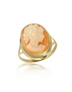 Woman Cornelian Cameo 18K Gold Ring