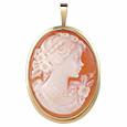 Young Girl Cornelian Cameo Pendant/Pin