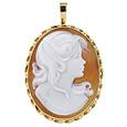 Young Girl Sardonyx Cameo Pendant / Pin