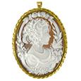 Young Woman Sardonyx Cameo Pendant / Pin