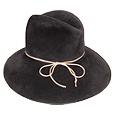 Del Moro Ladiesand#39; Felt Fedora with Ribbon