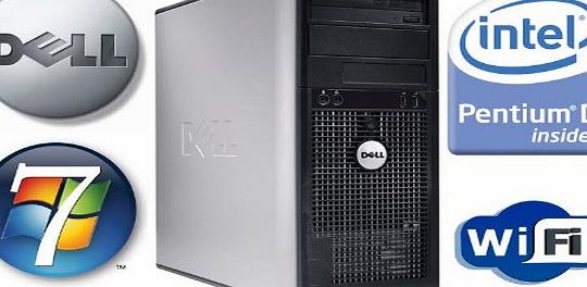 Dell Windows 7 - Dell OptiPlex GX620 - Wireless (Wi Fi) Internet - Intel Pentium Dual Core 3.4GHz Processor - 160 GB Hard Drive - 2GB Memory (RAM) - DVD ROM - Genuine Windows 7 Restore Disc and License (CO