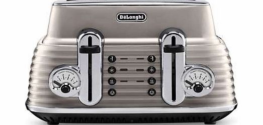 DELONGHI Champagne Scultura 4 Slice Toaster