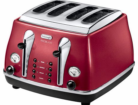 De`Longhi Micalite 4 Slice Toaster - Red