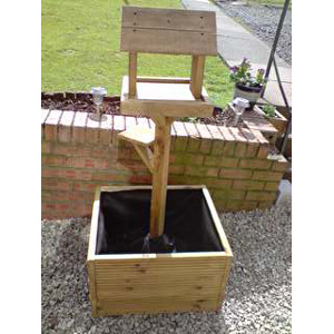 Bird Table and Planter - Oak