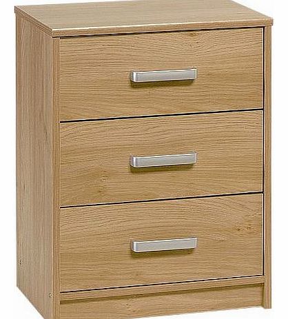 Demeyere Bedroom Felix 3 Drawer Oak Bedside Table