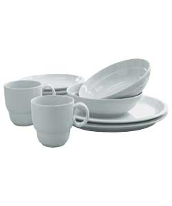 16 Piece White Porcelain Dinner Set