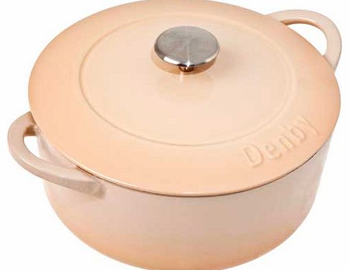 Denby Barley 24cm Cast Iron Round Casserole Dish