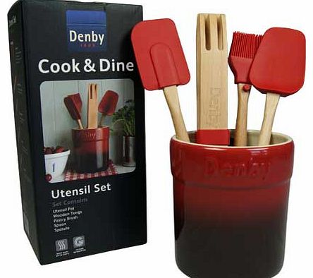 Denby Cherry 5 Piece Utensil Set