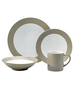 Intro Sand Stripes 16 Piece Stoneware