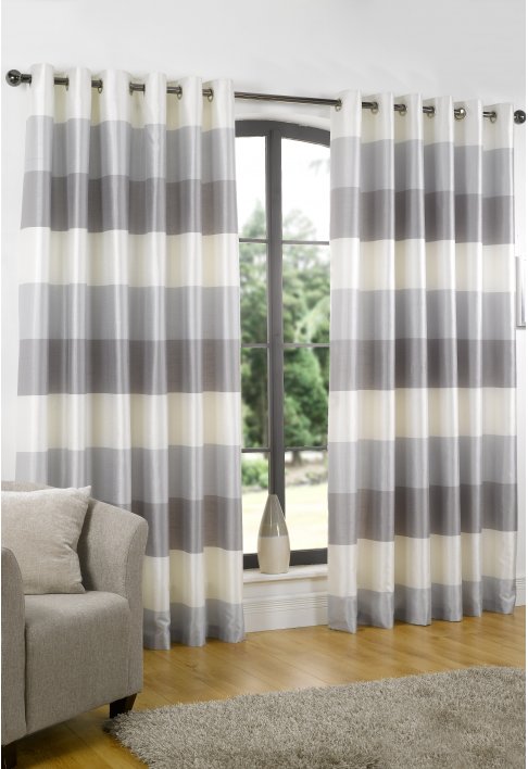 Silver Lined Eyelet Curtains