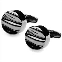 Black Ripple Cufflinks by