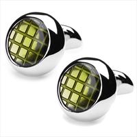 Green Looney Linecheck Cufflinks by