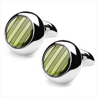 Green Looney Stripe Cufflinks by dennisonboston