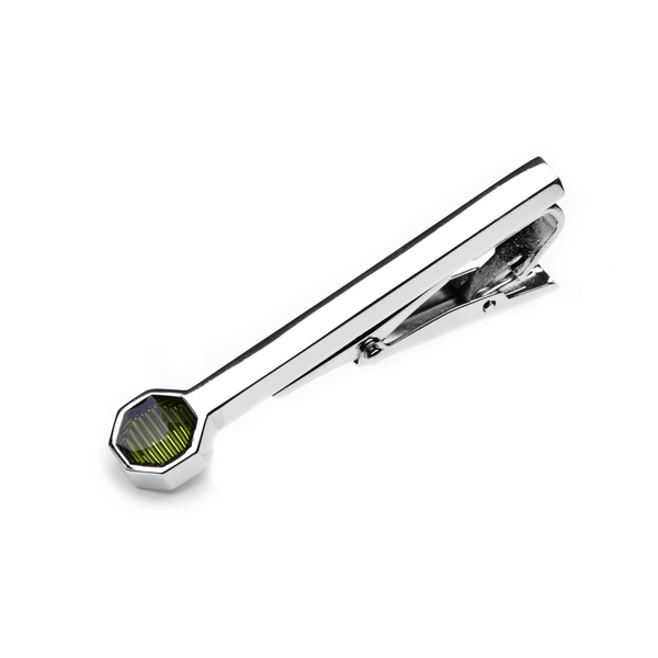 Green Roman Stripe Tie Clip by