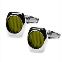 Green Skimm Stripe Cufflinks by