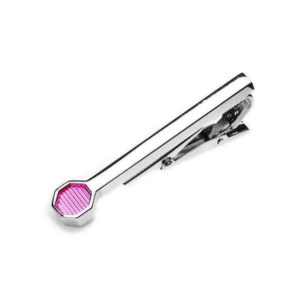 Pink Roman Stripe Tie Clip by