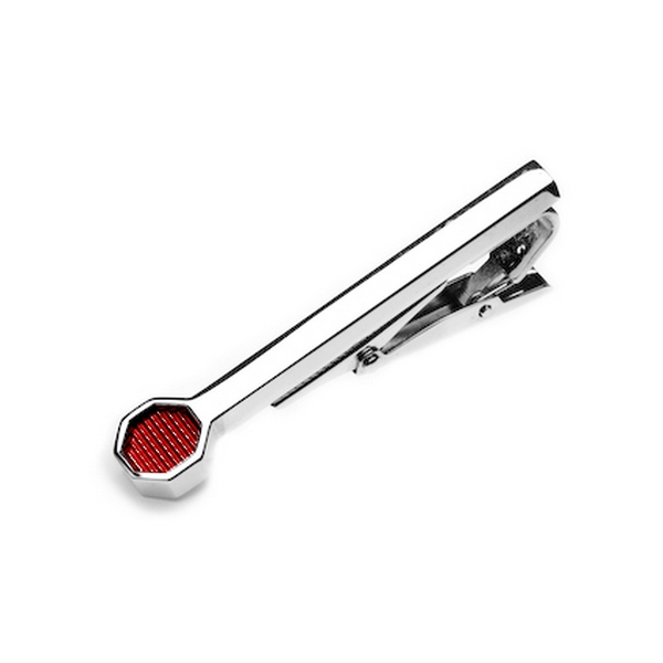 Red Roman Stripe Tie Clip by