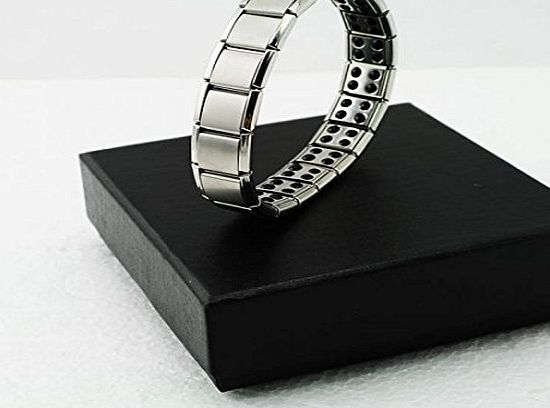 Denshine (TM) 20cm Silver Titanium Health Bracelet Power Nano Energy Germanium Magnetic Balance Ion Powerful!