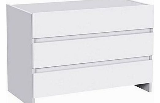 Chest of Drawers White 3 Drawer Denver Bedroom Furniture