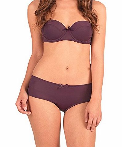 Designer ME Womens Renato Rossi Bra and Brief Set Wine Girls Ladies (38DL 38`` Bust D Cup Large Brief UK 14 Euro 40)