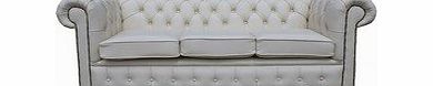 Designer Sofas4u Chesterfield 3 Seater White Leather Sofa Offer