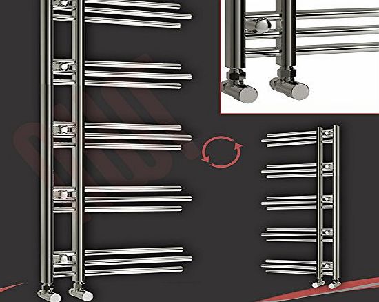 Designer Towel Rails (Chrome) 300mm(w) x 1600mm(h) Chrome ``Buckley`` Designer Central Heating Heated Towel Rail, Radiator, Warmer - 2314 BTUs