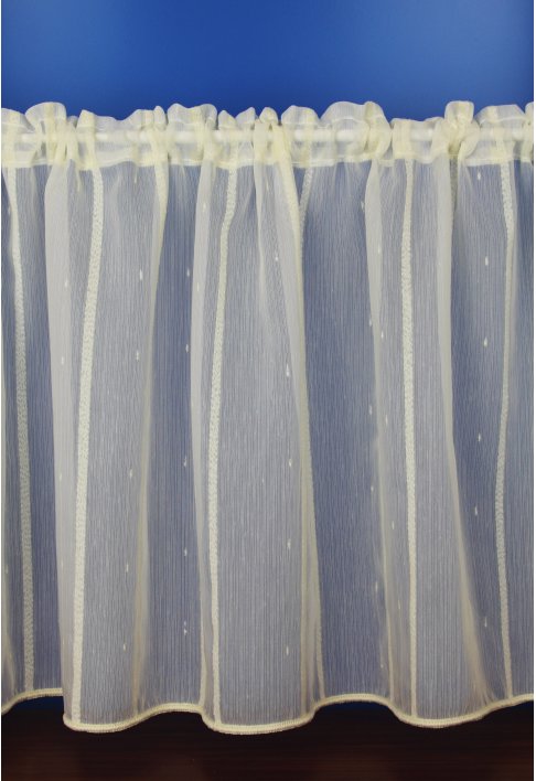 Cream Striped Voile Cafe Net Curtains
