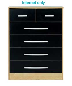 detroit 4 Wide 2 Narrow Black Drawer Chest