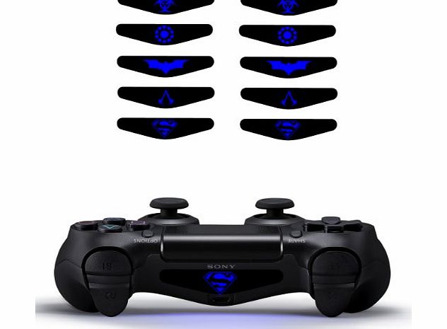 devon decals Playstation 4 Light Bar Decal / Sticker PS4 Dualshock Controller set of ten super hero themed