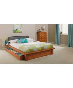 Devon Single 1 Drawer Bed Frame - Pine Headboard