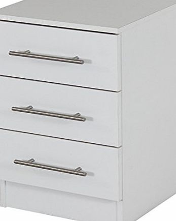 Devoted2Home Humber 3 DRAWER BEDSIDE CABINET white