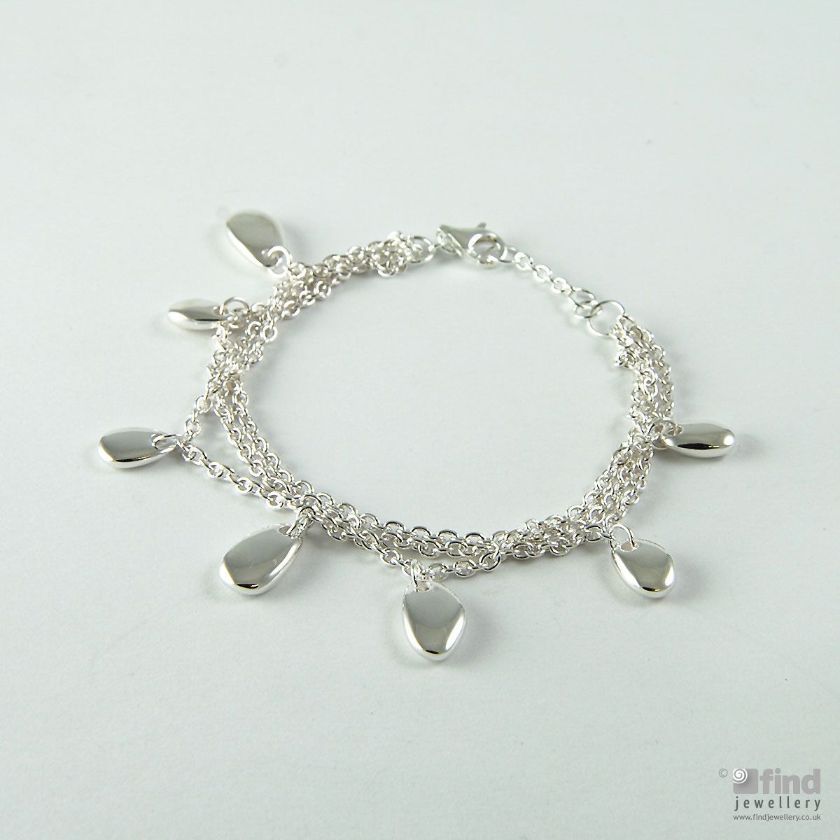 Dew Silver Sterling Silver Pebble Bracelet