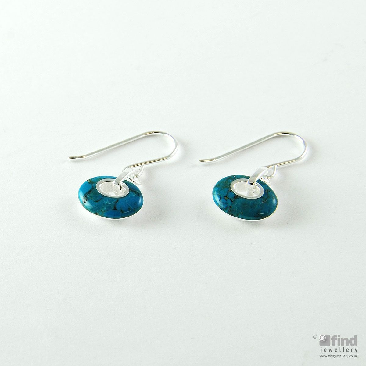 Dew Silver Sterling Silver Turqoise Earrings