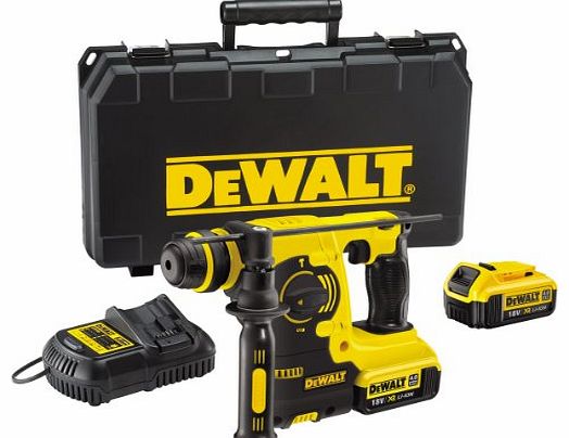 DeWalt  18V XR Lithium-Ion SDS Plus Rotary Hammer Drill includes 2 x 4Ah Batteries