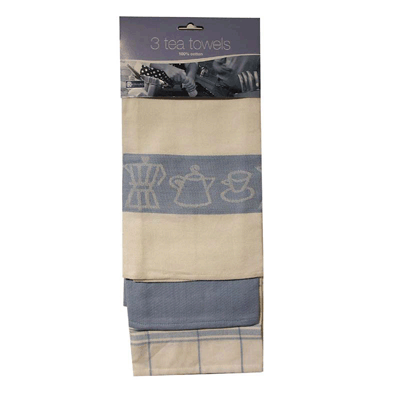 Dexam Tea Towel Set Espresso Blue