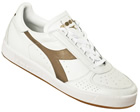 Borg Elite White/Gold Leather Trainers