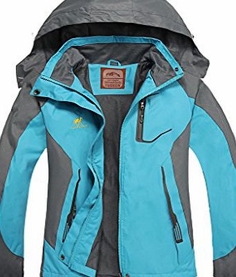 Diamond Candy Hooded Windbreaker Waterproof Jacket Womens Sportswear Blue M