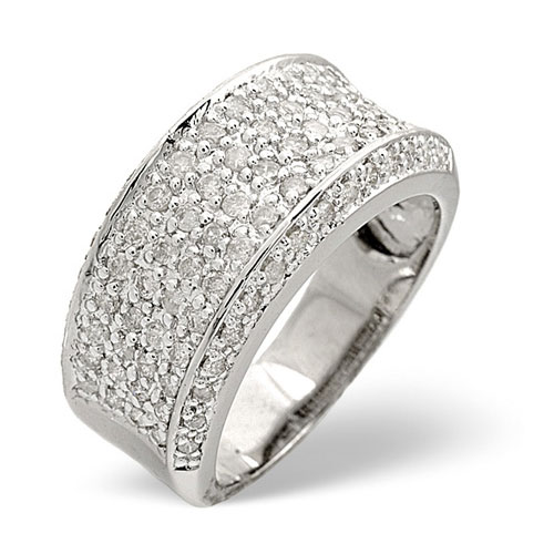 0.94 Ct Diamond Ring In 9 Carat White Gold