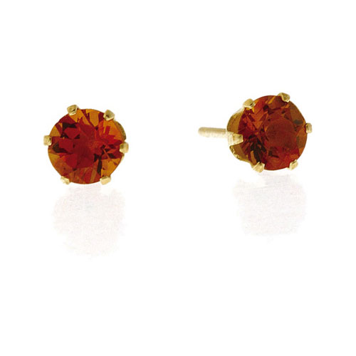 Golden Citrine Stud Earrings In 9 Carat Yellow Gold