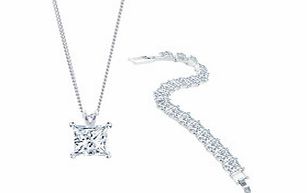 Princess Swarovski necklace and bracelet