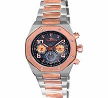 Derby pink gold-tone diamond watch