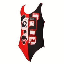 Diana Girls Panda Swimsuit - Black and Red