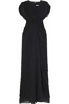 Tull floor length chiffon gown