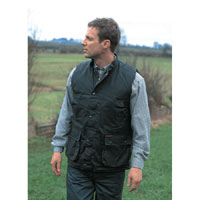 Mens Weatherproof Zip Front and Stud Front Westfield Wax Waistcoat Bottle Green Large