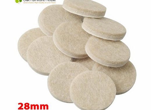 Didcot 20 Oak Furniture Self Adhesive Felt Pads Wood Floor Protectors (28mm)