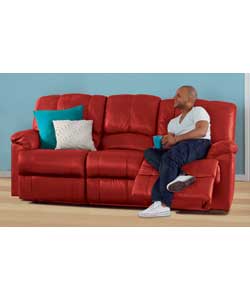 Large Fabric Recliner Sofa - Wine