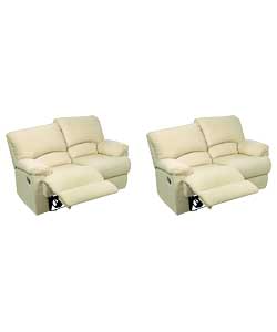 Regular and Regular Fabric Recliner Sofa - Natural